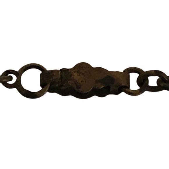 Vintage Necklace Coral Colored Celluloid Carved Rose Gold Tone Chain Fillagree - Picture 4 of 9